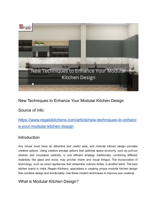 new techniques to enhance your modular kitchen