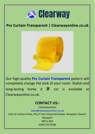 Pvc Curtain Transparent  Clearwayonline.co.uk