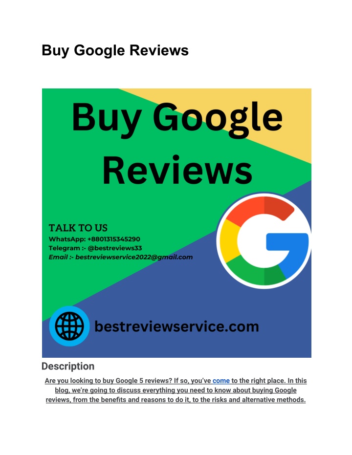 PPT - Buy Google Reviews PowerPoint Presentation, free download - ID ...