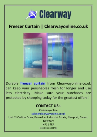 Freezer Curtain  Clearwayonline.co.uk