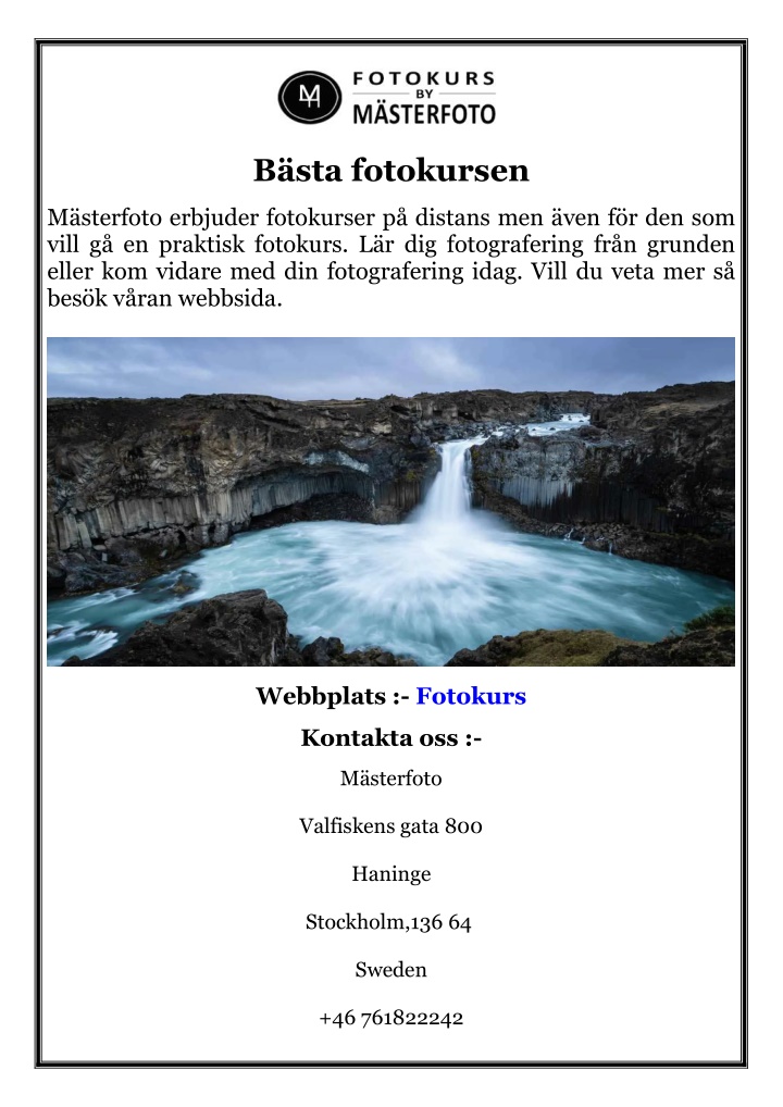 b sta fotokursen