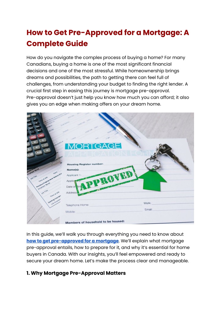 how to get pre approved for a mortgage a complete