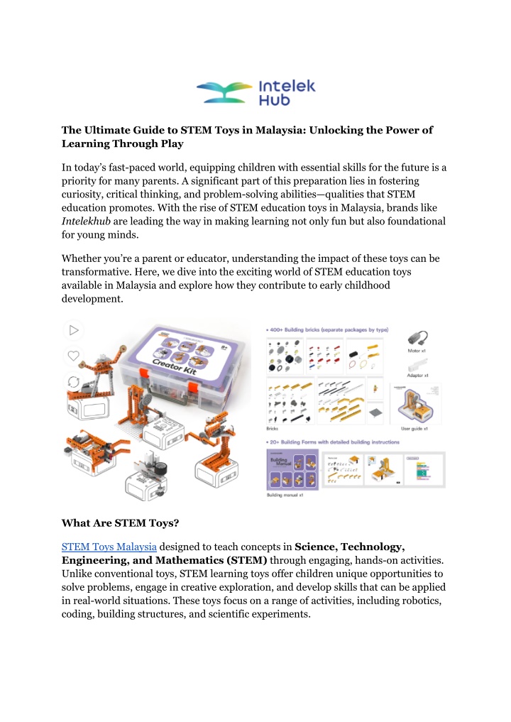 the ultimate guide to stem toys in malaysia