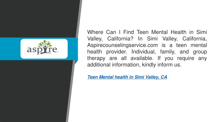 where can i find teen mental health in simi