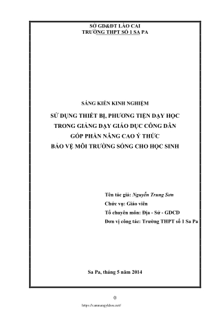 Sử dụng thiết bị, phương tiện dạy học trong môn GDCD