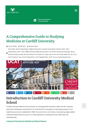 A Comprehensive Guide to Studying Medicine at Cardiff University