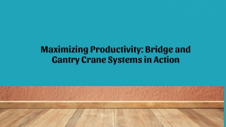 Maximizing Productivity: Bridge and Gantry Crane Systems in Action