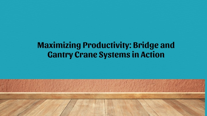 maximizing productivity bridge and gantry crane