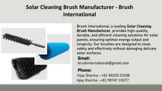 Solar Cleaning Brush Manufacturer - Brush International