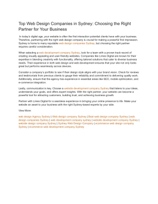 Top Web Design Companies in Sydney_ Choosing the Right Partner for Your Business