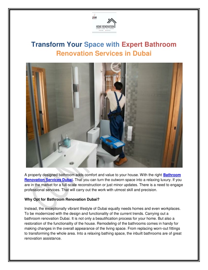 transform your space with expert bathroom