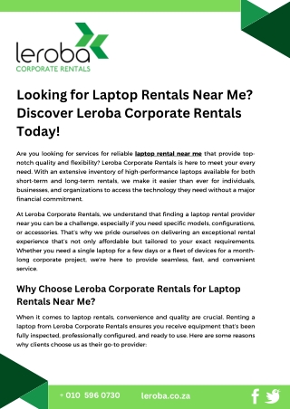 Searching for Laptop Rental Near Me?