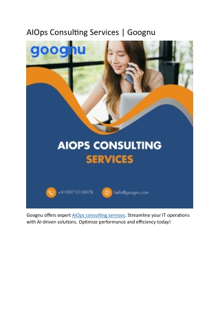 aiops consulting services goognu