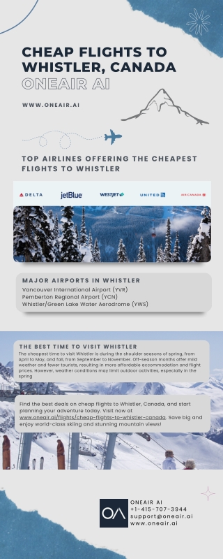 Cheap Flights to Whistler, Canada - www.oneair.ai