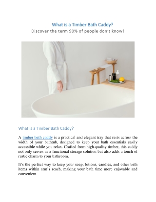 What is a Timber Bath Caddy?