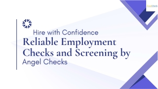 Hire with Confidence Reliable Employment Checks and Screening by Angel Checks