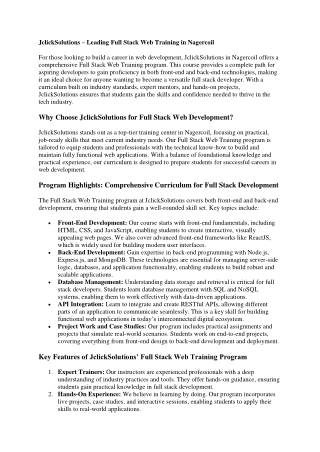 jclicksolutions leading full stack web training