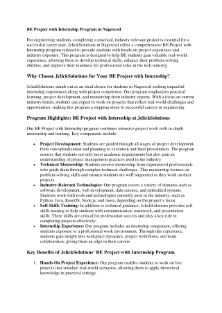 be project with internship program in nagercoil