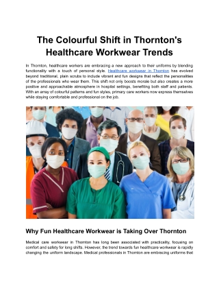 The Colourful Shift in Thornton's Healthcare Workwear Trends