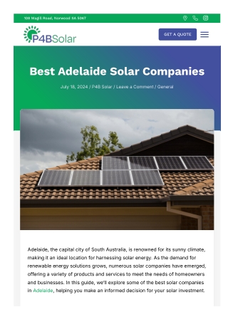 best solar companies in Adelaide