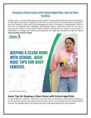 Keeping a Clean Home with School-Aged Kids: Tips for Busy Families