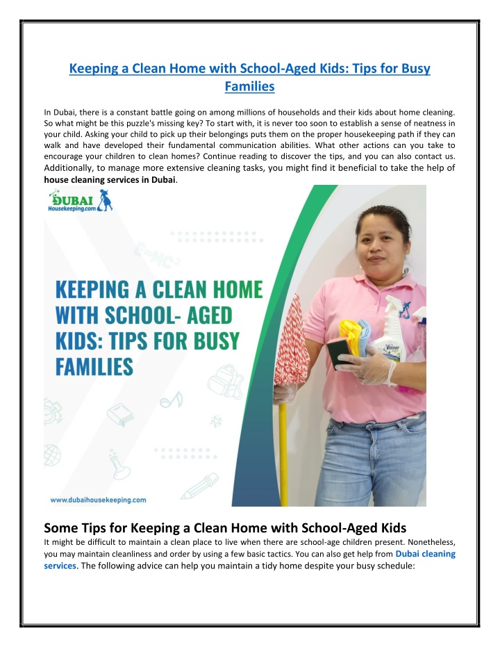 keeping a clean home with school aged kids tips