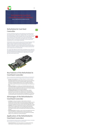 refurbished used raid controller supplier