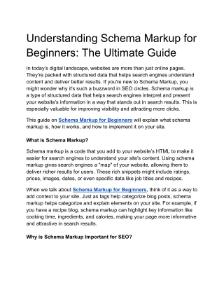 understanding schema markup for beginners