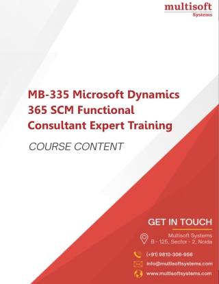 MB-335 Microsoft Dynamics 365 Supply Chain Management Functional Consultant