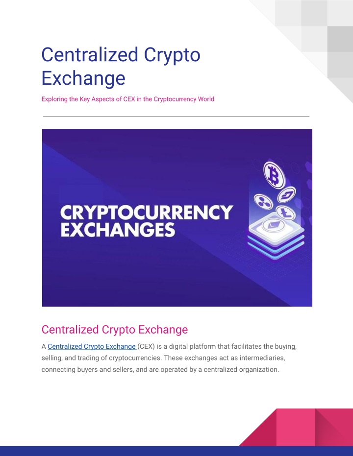 centralized crypto exchange