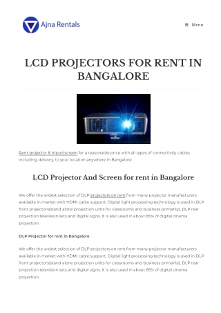 LCD Projector & Screen For Rent Near You  Ajna Rentals Blog