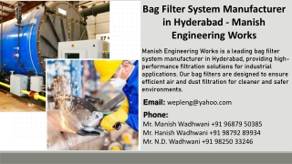 Bag Filter System Manufacturer in Hyderabad - Manish Engineering Works