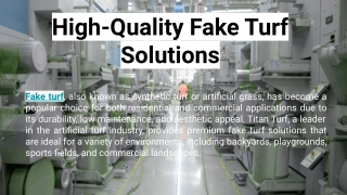 High-Quality Fake Turf Solutions