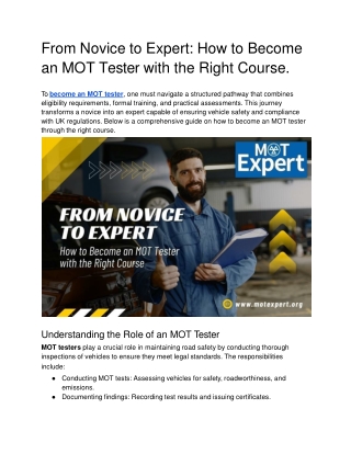 From Novice to Expert_ How to Become an MOT Tester with the Right Course (1)