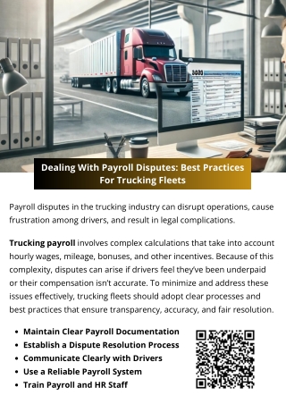 Dealing With Payroll Disputes: Best Practices For Trucking Fleets