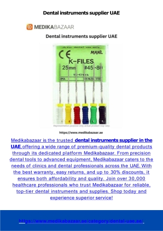 Dental instruments and Healthcare consumables Supplier UAE