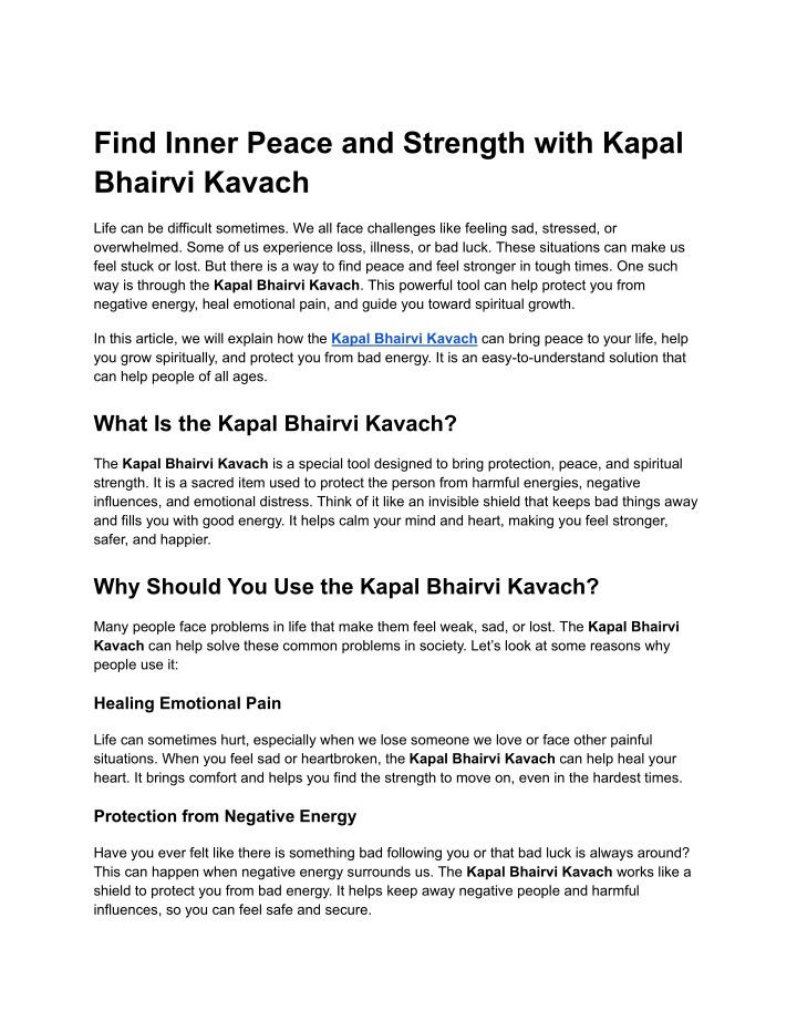 find inner peace and strength with kapal bhairvi