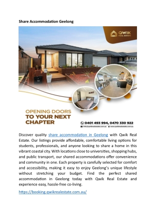 share accommodation geelong