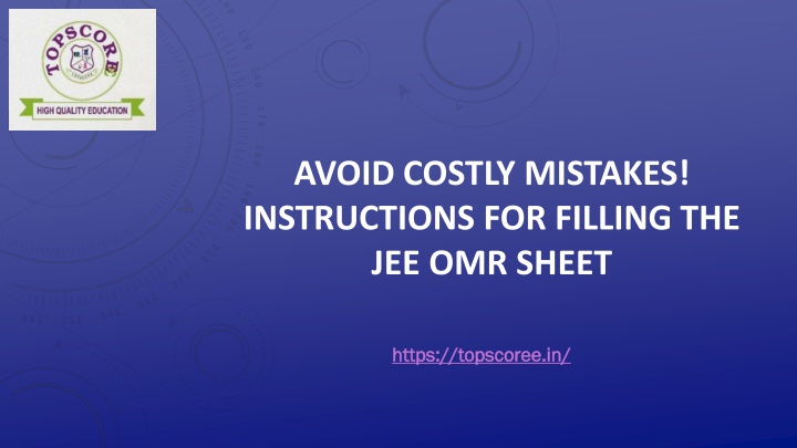 avoid costly mistakes instructions for filling the jee omr sheet