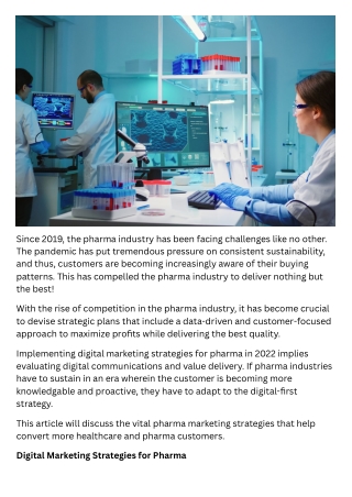 Digital Marketing Strategies for Pharma