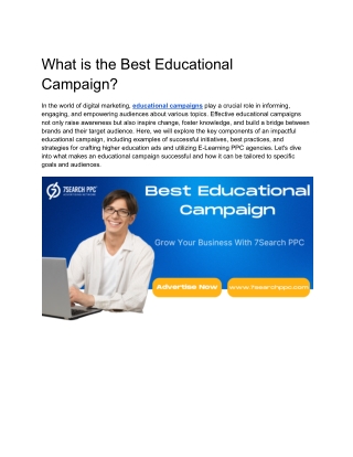 What is the Best Educational Campaign