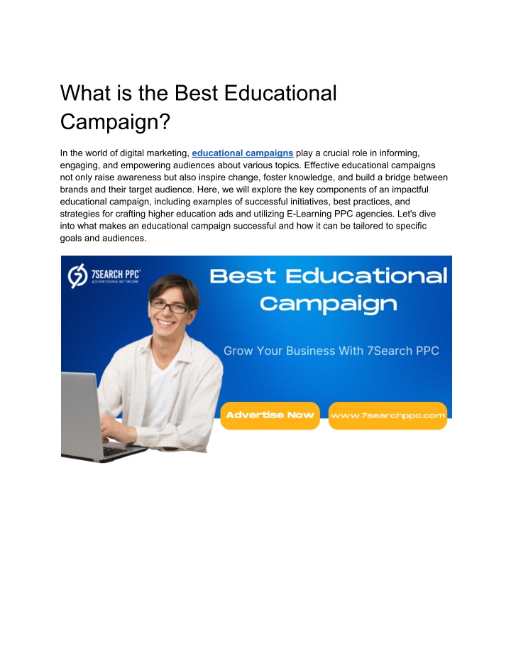 what is the best educational campaign