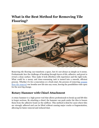 what is the best method for removing tile flooring