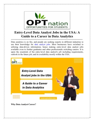 entry level data analyst jobs in the usa a guide