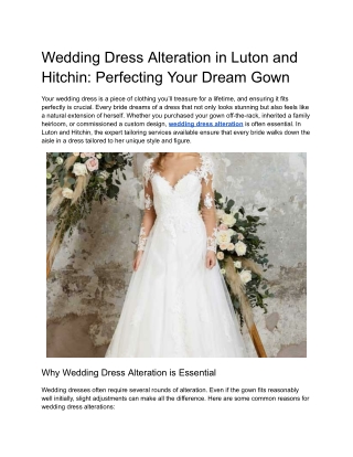 Wedding Dress Alteration in Luton and Hitchin_ Perfecting Your Dream Gown