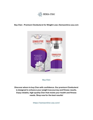 Buy Clen - Premium Clenbuterol for Weight Loss | Semaonline-usa.com