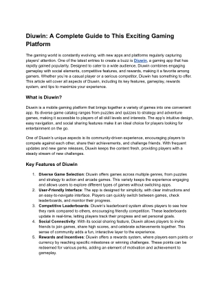 diuwin a complete guide to this exciting gaming