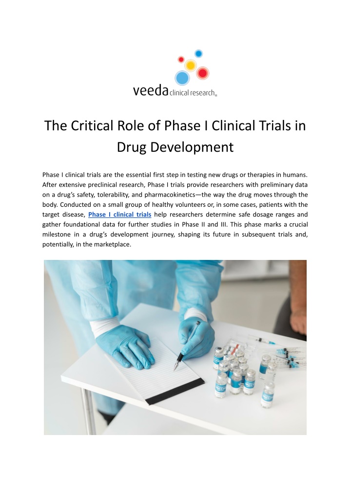 the critical role of phase i clinical trials