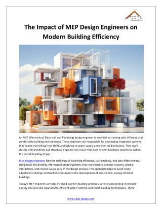 The Impact of MEP Design Engineers on Modern Building Efficiency