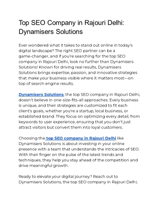 Top Seo Company in Rajouri Delhi